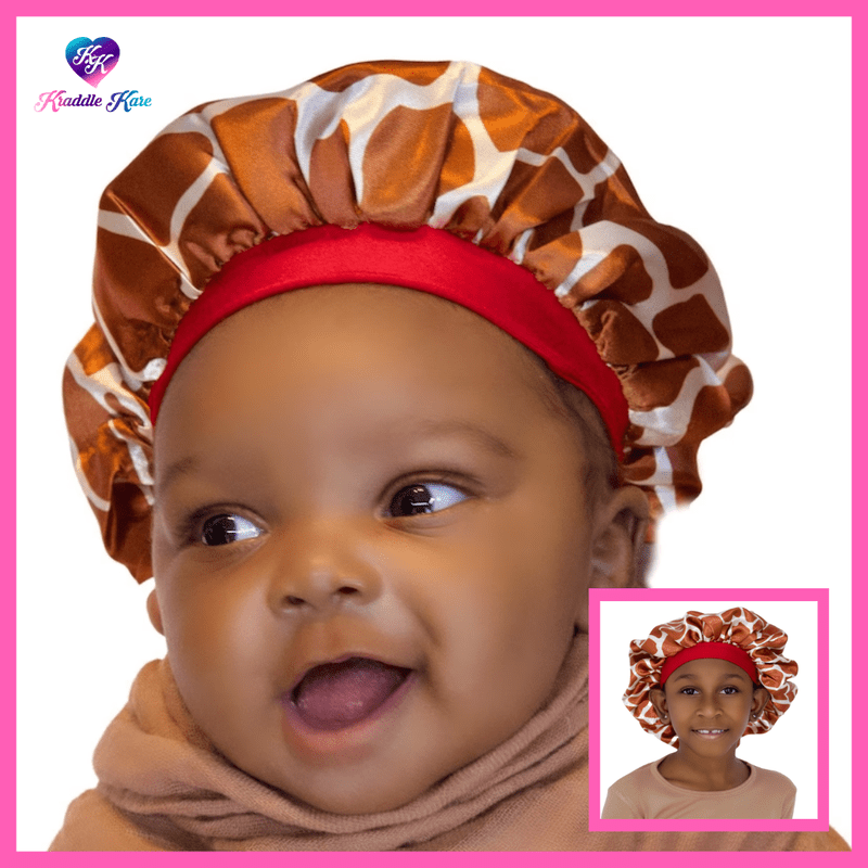 Baby Satin Bonnet – Classic Giraffe