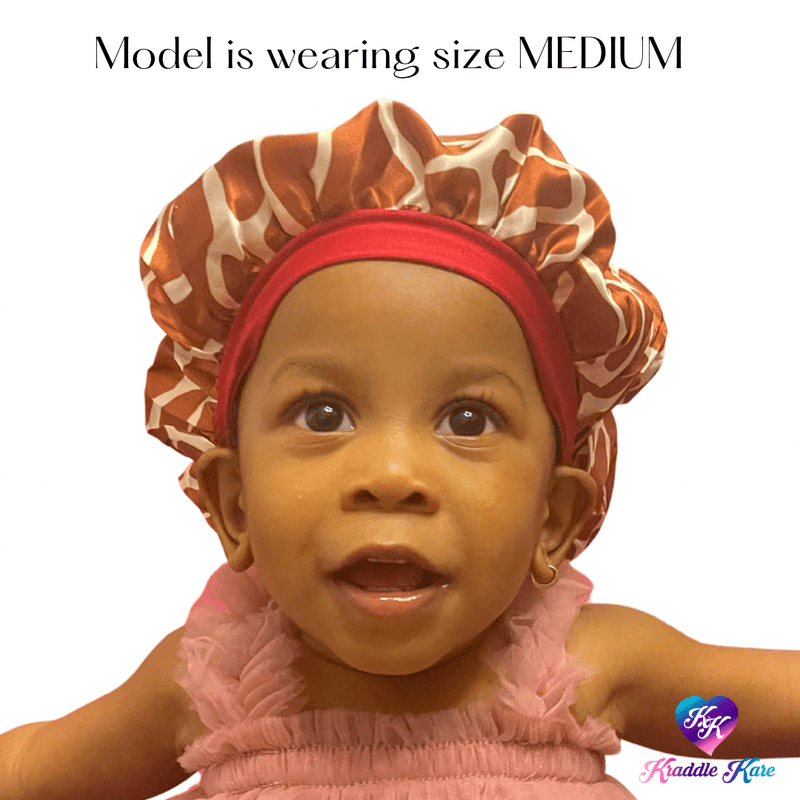 Classic Giraffe Baby Satin Bonnet